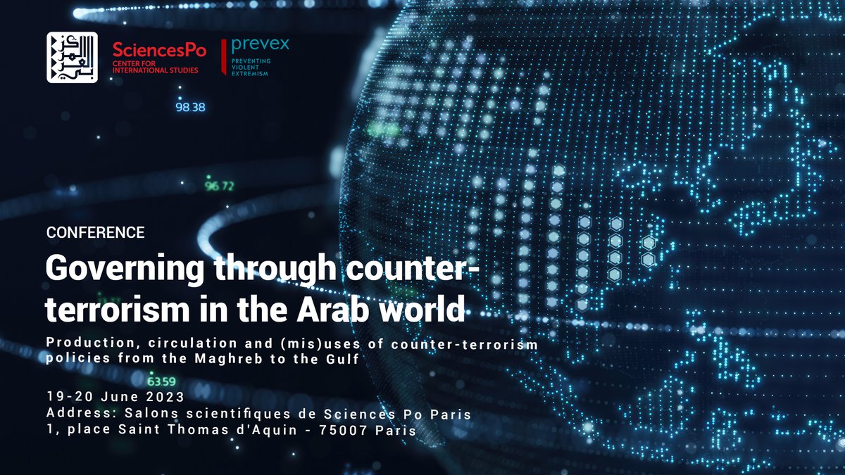 ⭐ C'est lundi et mardi !
🗣️ CONFERENCE | "Governing through counter-terrorism in the Arab world"
👉Organized by <a href="/sciencespo/">Sciences Po</a>, <a href="/CarepParis/">CAREP Paris</a> and <a href="/PREVEXproject/">PREVEX</a>
carep-paris.org/evenements/con…
