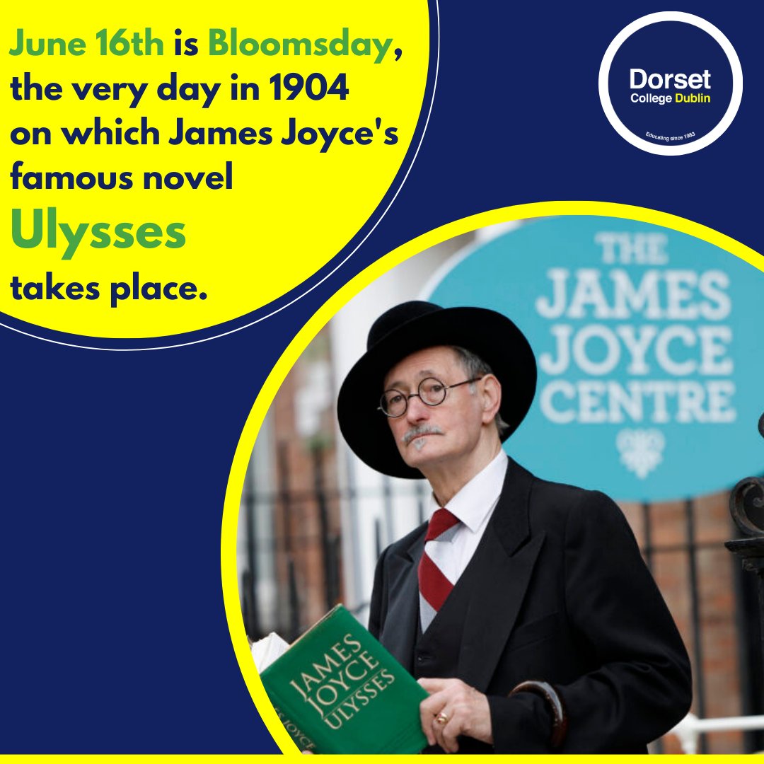 Bloomsday celebrates Thursday 16th June 1904, the day depicted in James Joyce’s novel Ulysses. 📚

#dorsetcollege #dorsetcollegedublin #dublin #bloomsday #bloomsday2023 #studyindublin #irishculture #studentexperience