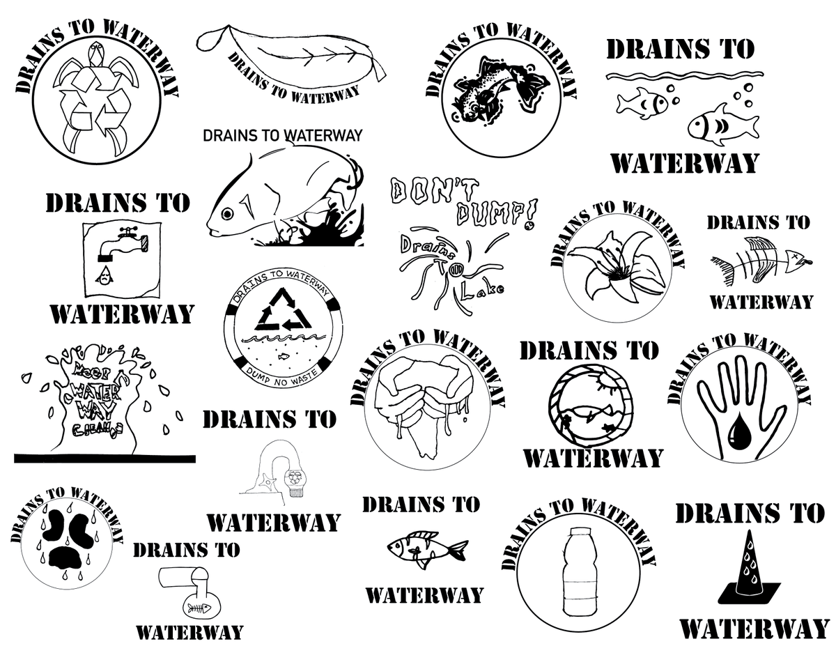 BLRPC's tweet photo. The winning design of the Sheboygan Co. Stormwater Coalition design contest was submitted by a high school student in the Sheboygan Area School District. It will be converted to a stencil and painted by storm drains throughout the county. Stay tuned for pictures of the process! https://t.co/qS1gcAe12o