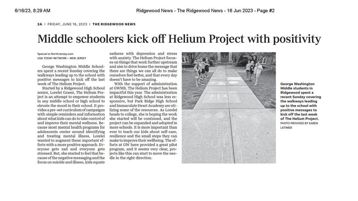 The GWMS Helium Project in the news! #TeamRidgewood #MaroonPride @ridgewoodnews