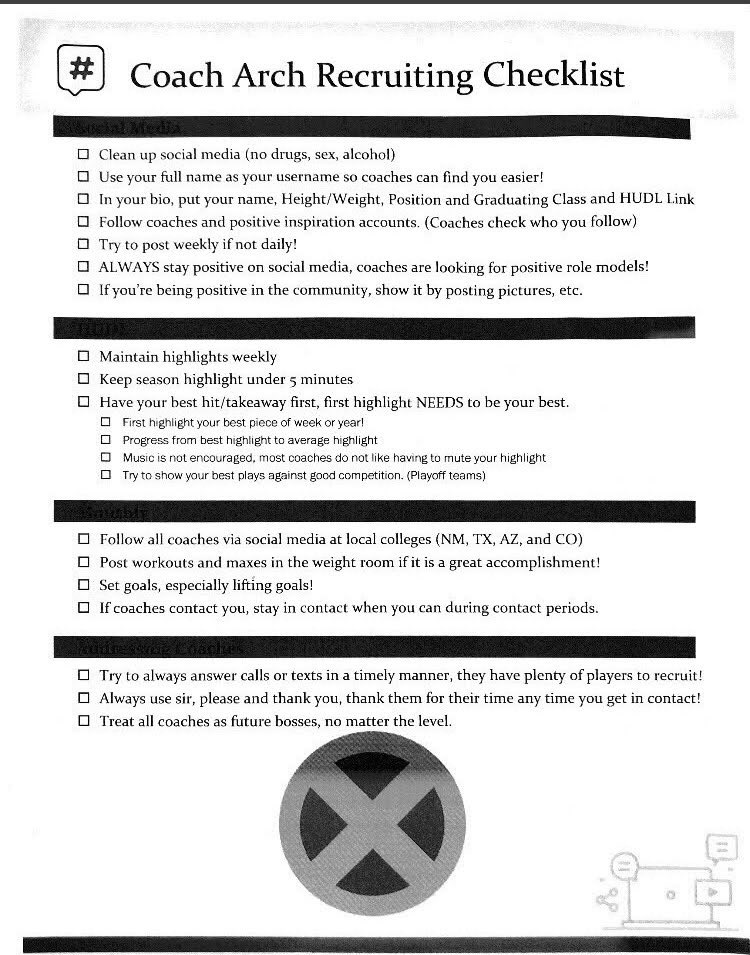 Here’s a recruiting checklist I made with the experience of being a Manager at the D1 level for 4 years, and a college coach at the D2 level for one year. Added to that is 8 years of high school coaching/helping recruits. Recruiting is a business, treat it as such! #Recruiting101