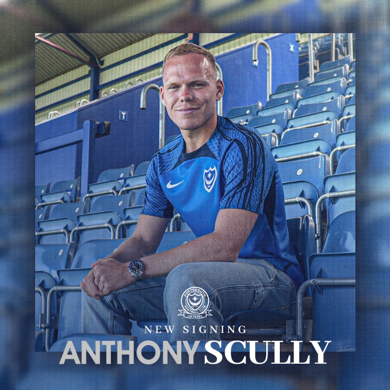 Pompey's tweet photo. Welcome to #Pompey, Anthony Scully 💙

✍️ The winger signs from Wigan for an undisclosed fee!