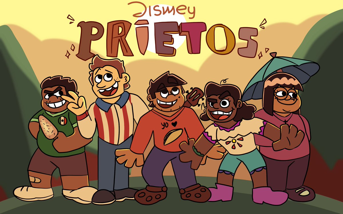 Voy a lanzar una serie bien inclusiva, ojalá me apoye #Disney inspirada en la cultura mexicana, con personajes muy identificables mariachi, tlacoyo, Pedrito, empanadita y panochita
😘😍 Oye prietos! 
#primos #OyePrimos