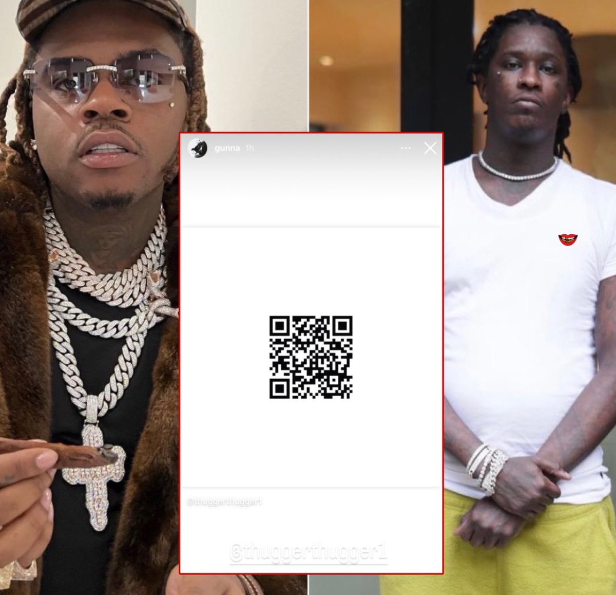 SaycheeseDGTL's tweet photo. Gunna posted Young Thug’s QR code https://t.co/0ix3IUjMqC