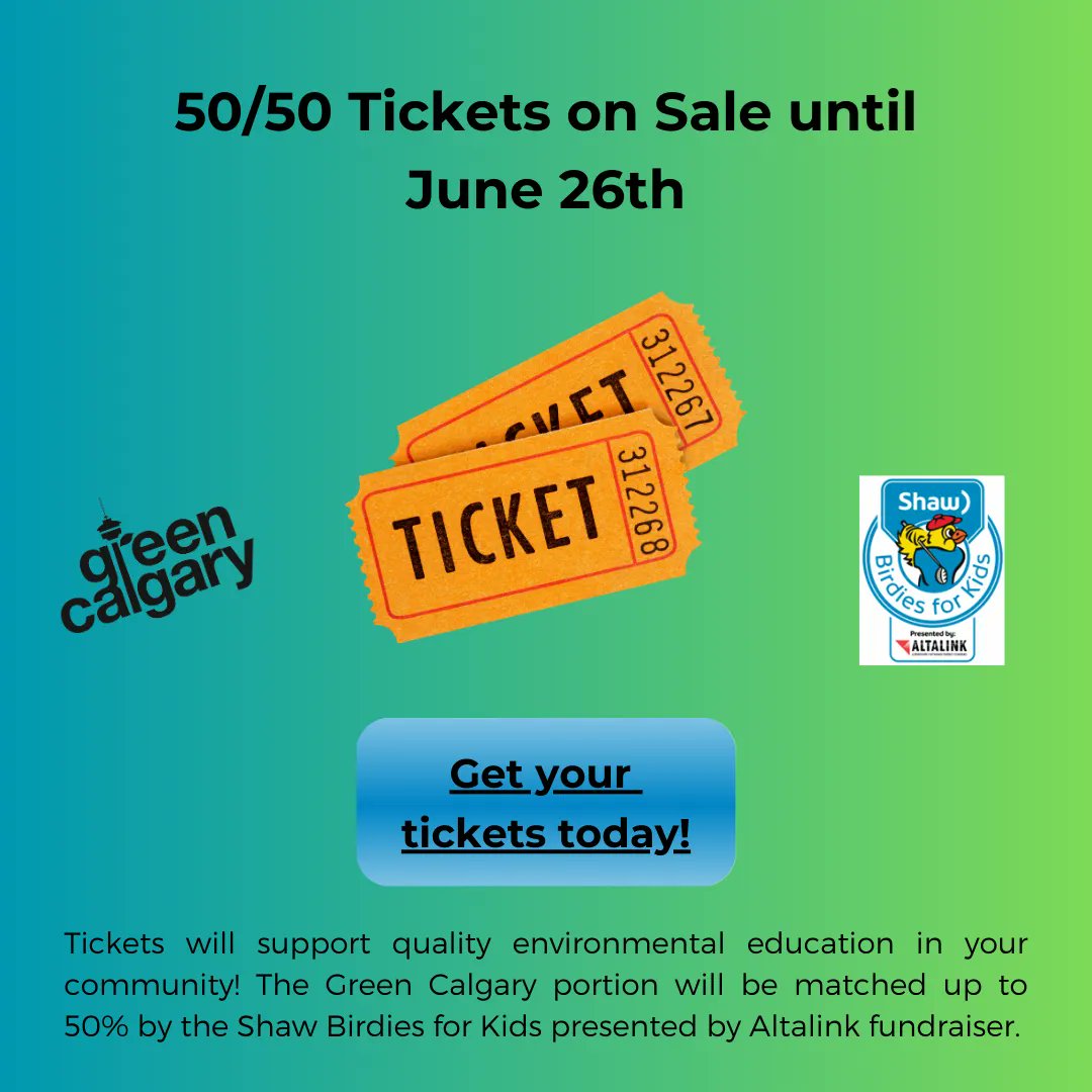 greencalgary's tweet image. 10 days left to get your 50/50 tickets and have your donation matched up to 50% by the Shaw Birdies for Kids presented by Altalink! buff.ly/41jrqEf
