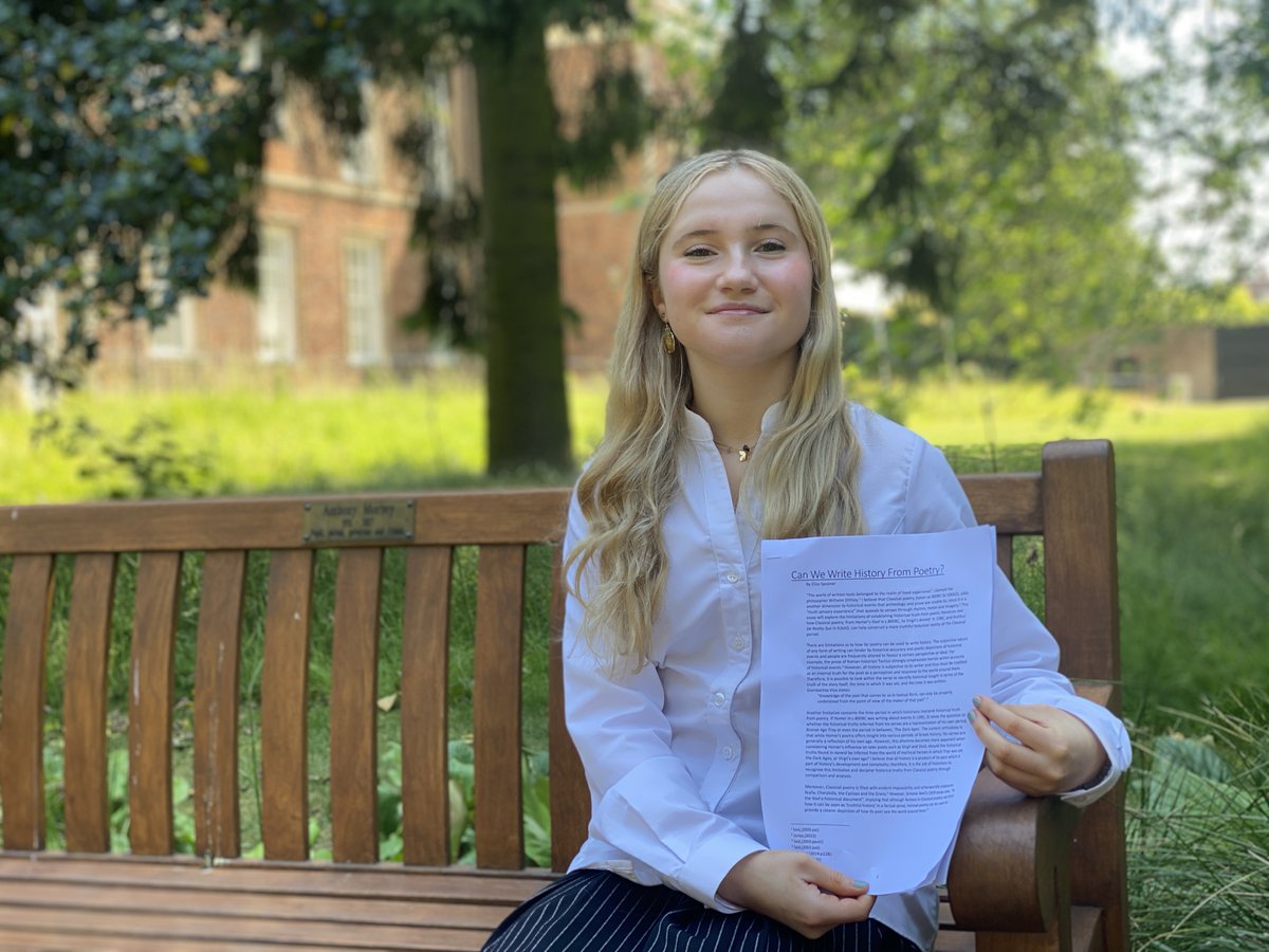 Kings_Ely's tweet image. King's Ely Sixth Form #student, Eliza Spooner, has achieved a #Commendation in the 2023 Fitzwilliam College, #Cambridge 'Ancient World and #Classics Essay Competition'! 🙌

Report here: kingsely.org/news-events/la…

@FitzwilliamColl @Cambridge_Uni @BSAboarding @HMC_Org @UKboarding