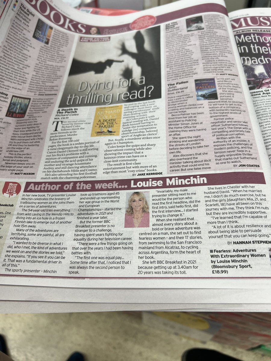 This exciting! Author of the week in @Daily_Express and @DailyMirror I wasn’t expecting that. #Fearless