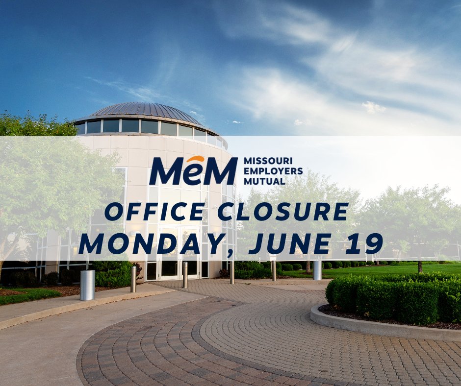 In observance of Juneteenth, MEM will be closed on Monday, June 19.  We will reopen on Tuesday, June 20. During this time, you can make a payment, submit a claim, or speak to Nurse Triage by calling 1.800.442.0593. Access your online account anytime at mem-ins.com.