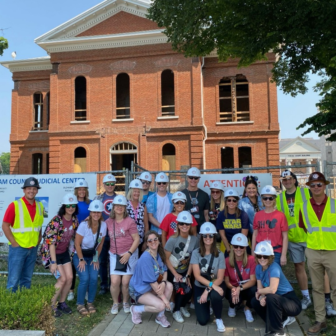 WehrConstructor's tweet photo. A quick, fun sneak peek tour with the @OldhamCoSchools District Leadership Team!  #WEHRbuilds #WEHRcommunity #oldhamcounty https://t.co/fC34pRwWms