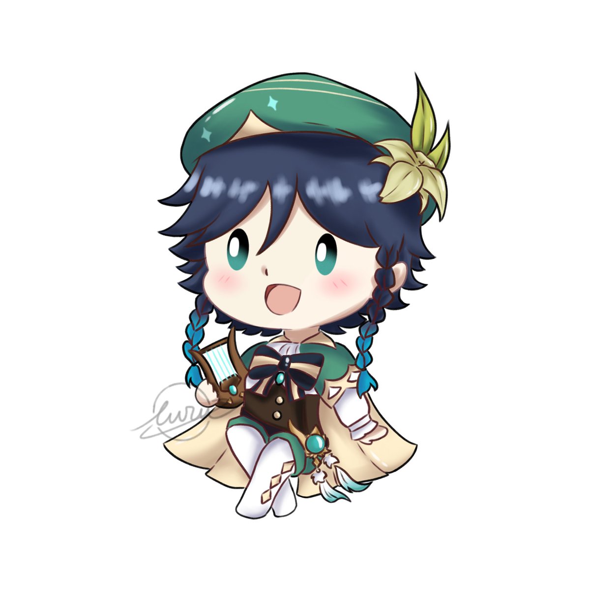 PlanetLuru's tweet photo. Happy birthday to Venti💚

#venti #genshinimpact #procreate #digitalart #chibi #anime #ventifanart #fanart #ilustration #dibujo #green #bard https://t.co/Kx9nVC4qjY
