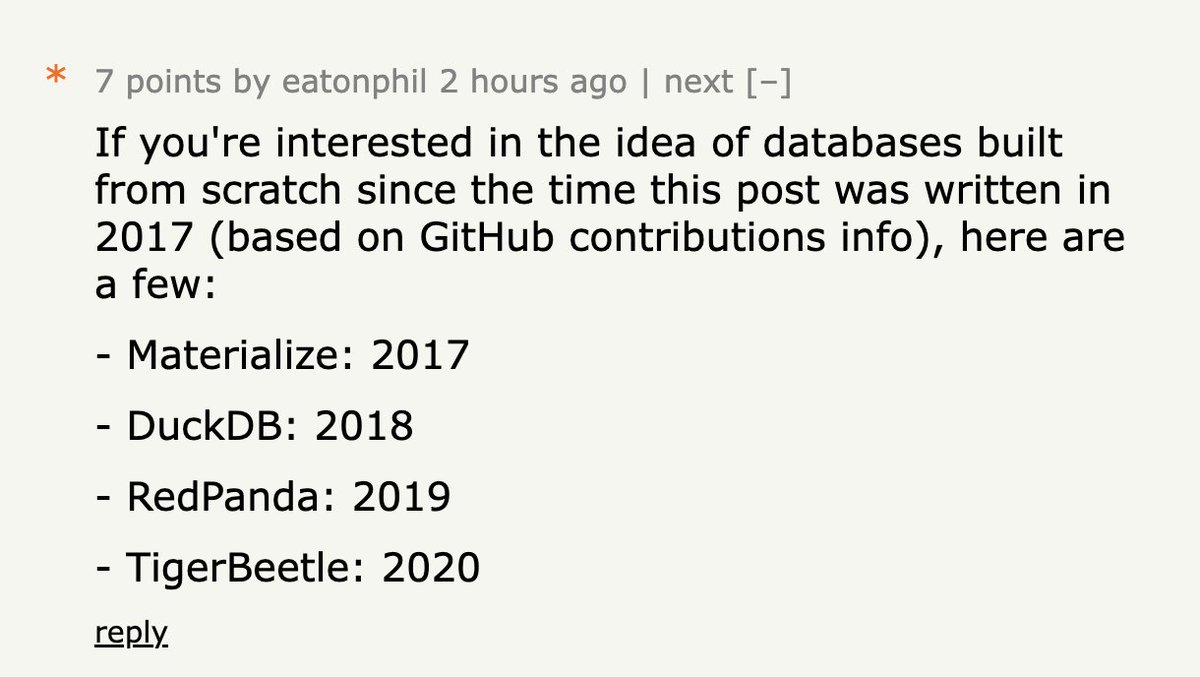 databases of the future

which am I forgetting (from the 2017 cutoff)?

news.ycombinator.com/item?id=363549…
