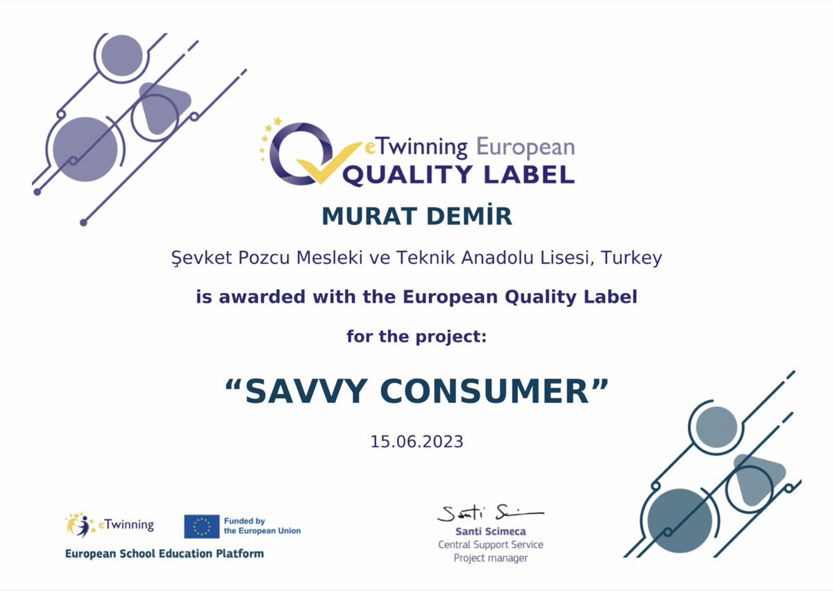 Şevket Pozcu Mesleki ve Teknik Anadolu Lisesi (@spmtal) on Twitter photo Okulumuza 7.Avrupa Kalite Etiketi Okul Müdürümüz Murat Demir’den geldi
<a href="/MersinMEM/">Mersin İl Millî Eğitim Müdürlüğü</a>
<a href="/yenisehirmem_33/">Yenişehir İlçe Milli Eğitim Müdürlüğü</a> Okulumuza 7.Avrupa Kalite Etiketi Okul Müdürümüz Murat Demir’den geldi
<a href="/MersinMEM/">Mersin İl Millî Eğitim Müdürlüğü</a>
<a href="/yenisehirmem_33/">Yenişehir İlçe Milli Eğitim Müdürlüğü</a>