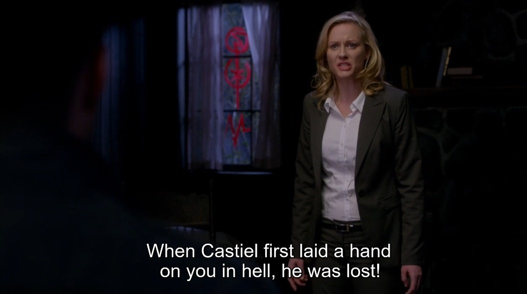 to think that 'the very touch of you corrupts' is an actual line spoken to DEAN WINCHESTER about the GAY ANGEL CASTIEL