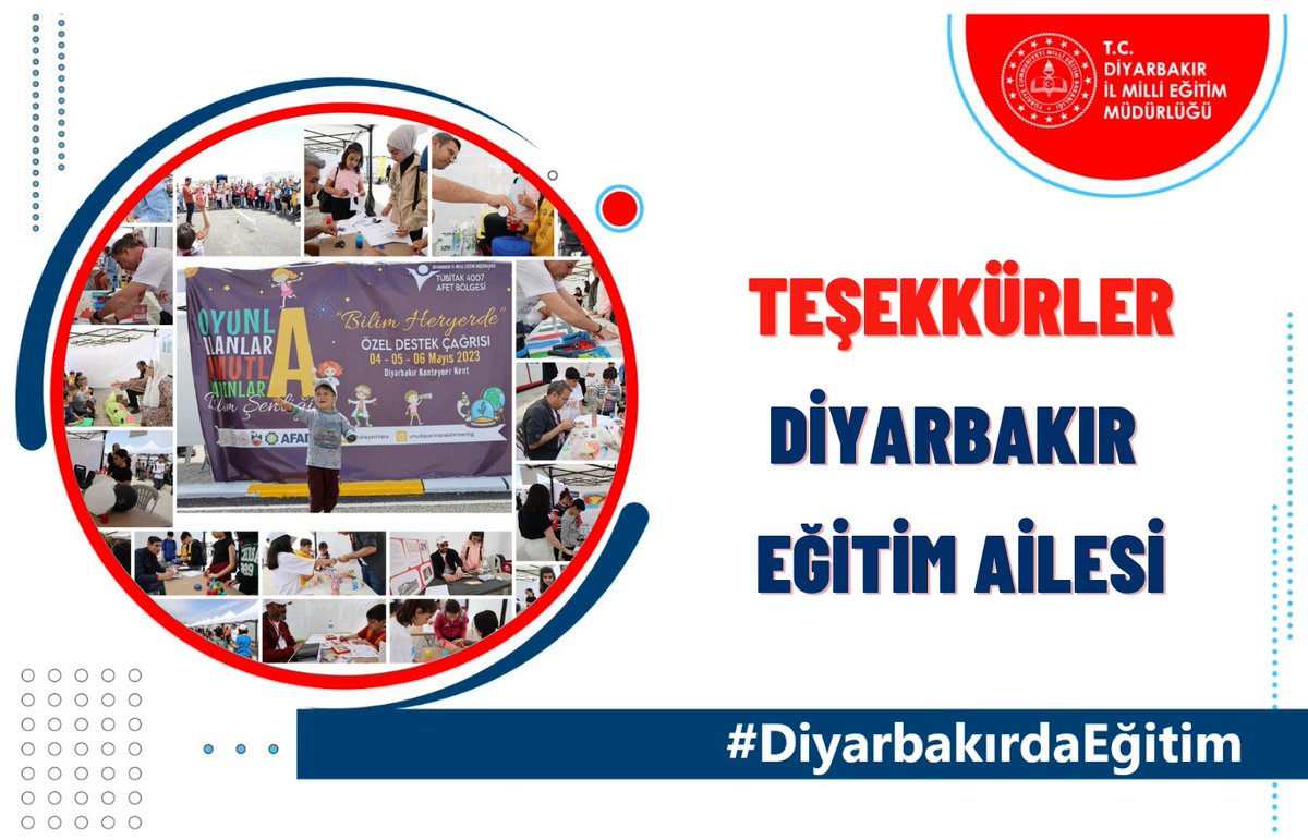 💫BİRLİKTE EMEK VERDİK
Öğrencilerimizin mutluluğu ve başarısı için yıl boyunca sanat,spor,bilim ve teknolojinin izinde birlikte yol aldık.Tüm öğrenci,öğretmen ve idarecilerimizin emeklerine sağlık.
#DiyarbakırdaEğitim📈
<a href="/tcmeb/">Millî Eğitim Bakanlığı</a> 
<a href="/Yusuf__Tekin/">Yusuf Tekin</a>
<a href="/aliihsansu_/">Ali İhsan Su</a>
<a href="/Murat4Kucukali/">Murat Küçükali</a>
<a href="/hani_mem/">Hani İlçe Milli Eğitim Müdürlüğü</a>