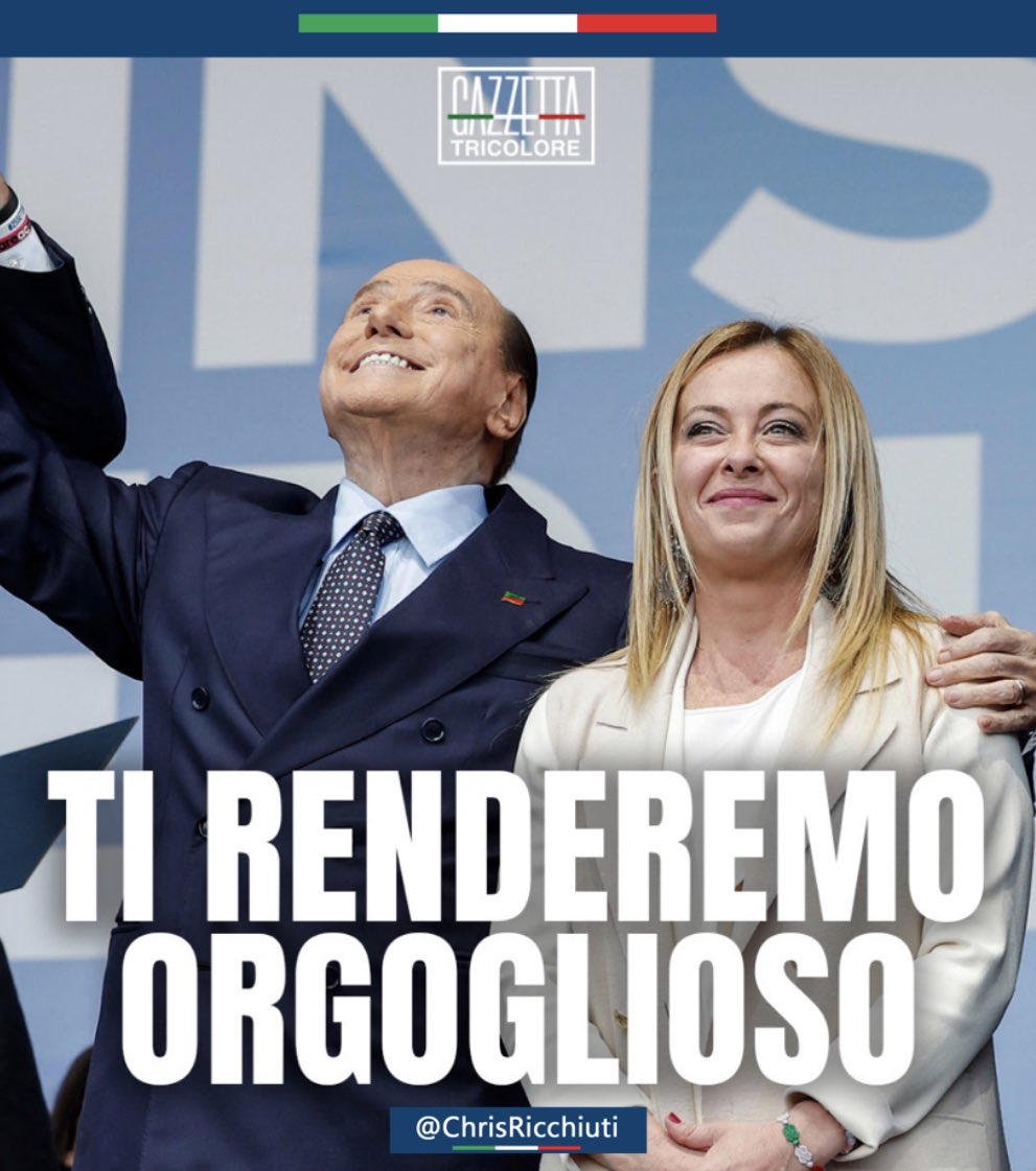 'TI RENDEREMO ORGOGLIOSO' 🇮🇹

L'omaggio per la scomparsa di Silvio Berlusconi. #Meloni: 'Esce di scena da protagonista, i suoi avversari hanno perso. Anche per lui porteremo a casa gli obiettivi che ci eravamo dati'.

#GazzettaTricolore 🇮🇹 #16giugno 
secoloditalia.it/2023/06/meloni…