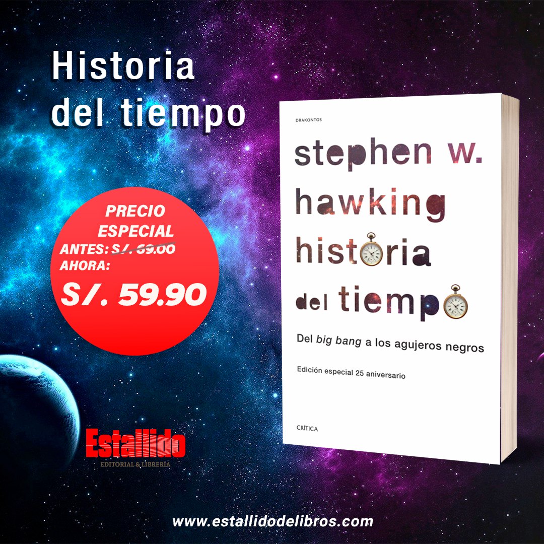EstallidoLibros's tweet photo. HISTORIA DEL TIEMPO
📖Autor: Stephen Hawking

📦📚¡Envíos dentro de Lima Metropolitana tiene un costo fijo de 5 soles! 

📲WSP 949 773 775

Consíguelo aquí 👉 https://t.co/gP4OhhlY7W

#estallidodelibros #historiadeltiempo  #estallidolibreria #stephenhawking https://t.co/e6qV0Y8tdo