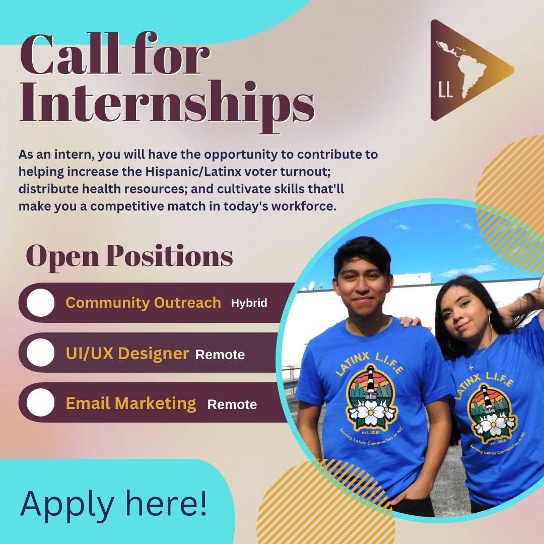 Reasons why you should apply to intern with North Carolina’s Latinx LIFE ⬇️ thelatinxlife.org/collegeresourc…