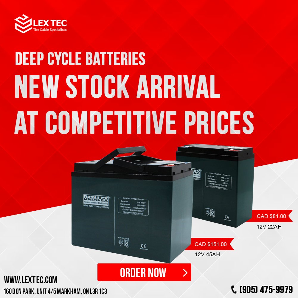 Deep Cycle Batteries
lextec.com/product.../bat…
#deepcyclebatteries #batteries #upsbatteries #renewableenergy #rechargeablebatteries #replacementbatteries #UPSbatteries #power #accessories #scooterbatteries #batterycharger #leadbatteries #lithiumbatteries #cheapbatteries