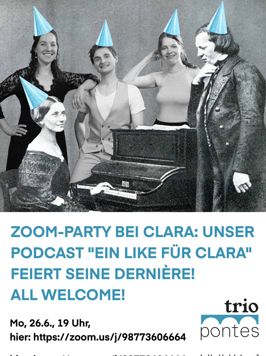 Am Montag erscheint die letzte Folge unseres Podcasts "Ein Like für Clara", und am 26.6. schmeißen wir für Euch eine große Zoom-Abschlussparty! Schaltet Euch dazu, trinkt mit uns - go, #TeamClara!!!!