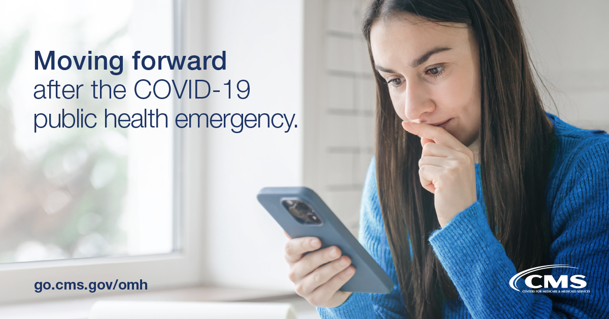 CMSGov's tweet image. #ICYMI: The #COVID19 Public Health Emergency ended on May 11. What happens now?
Learn more about changes in COVID-19 policies, how to renew your health coverage, and more here👉 go.cms.gov/3qPY2bK