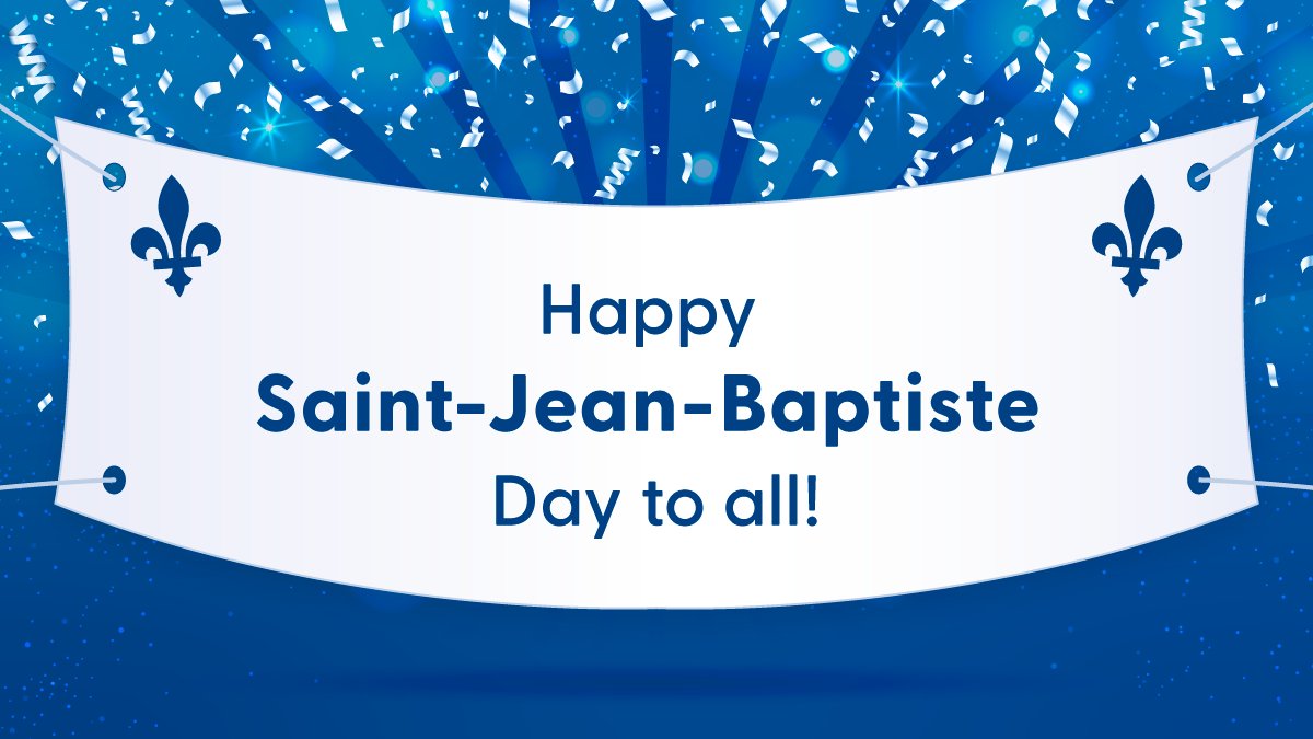 Happy Saint-Jean-Baptiste Day to Quebec and to Francophones across the country! #FêteNationale