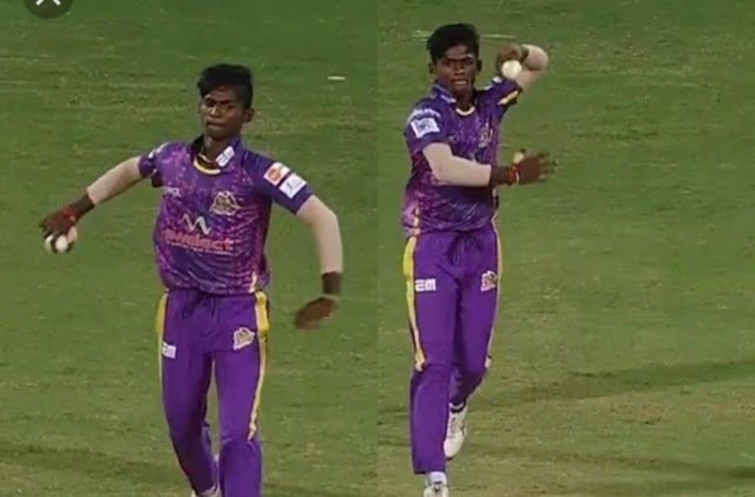 Chepak and Salem team are playing in #TNPL.  In Salem team, a boy named Mokit Hariharan is bowling with both hands. 

When right hander batting, he spins in left and when left hander batting, he spins in right. 

Talent ☄️ #Talent #cricketlovers #cricket