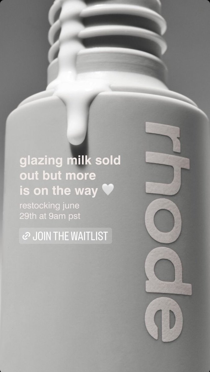 Rhode's Glazing milk is SOLD OUT! It will be restocked on June 29th at 9 am PST.