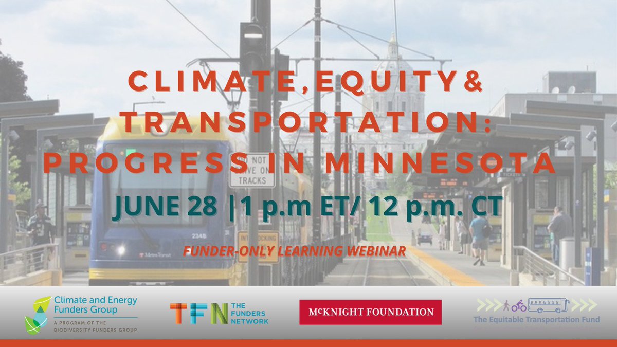 🤔How did Minnesota grassroot orgs and progressive advocates help pass a historic transportation bill? Join us 6/28 to learn more! w/ #TFN's Mobility & Access Collaborative, @McKnightFdn, Climate & Energy Funders Group & The Equitable Transportation Fund bit.ly/3Xef2of