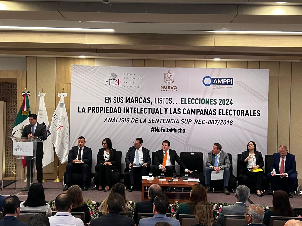 El día de ayer se llevó a cabo el evento "La Propiedad Intelectual y las Campañas Electorales, Análisis de la sentencia SUP-REC 887/ 2018" en Monterrey, N.L., con la participación especial del Dr. Samuel Alejandro García Sepúlveda, Gobernador de Nuevo León. 
#AMPPI #FEDE #NL #PI