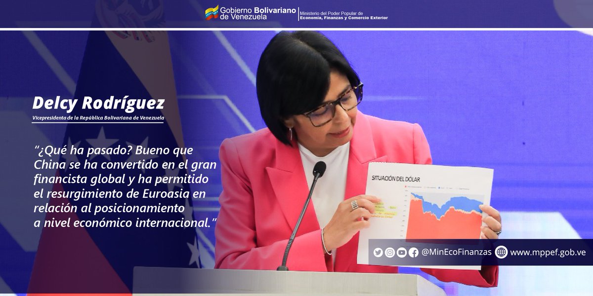 #EnFrases || Durante su intervención en el Foro Económico Internacional de San Petersburgo 2023 (SPIEF por sus siglas en inglés), la Vicepdta. @delcyrodriguezv, abogó por una reconfiguración de la economía hegemónica, que permita avanzar hacia una economía diversificada.

#16Jun