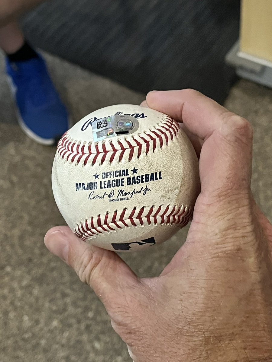 I got to hold Shoehei Ohtani’s 443-foot home run after last night’s game. I’m told @Rangers will likely auction off the authenticated ball in the coming weeks around the All-Star Game hoopla. #gameused #Ohtani