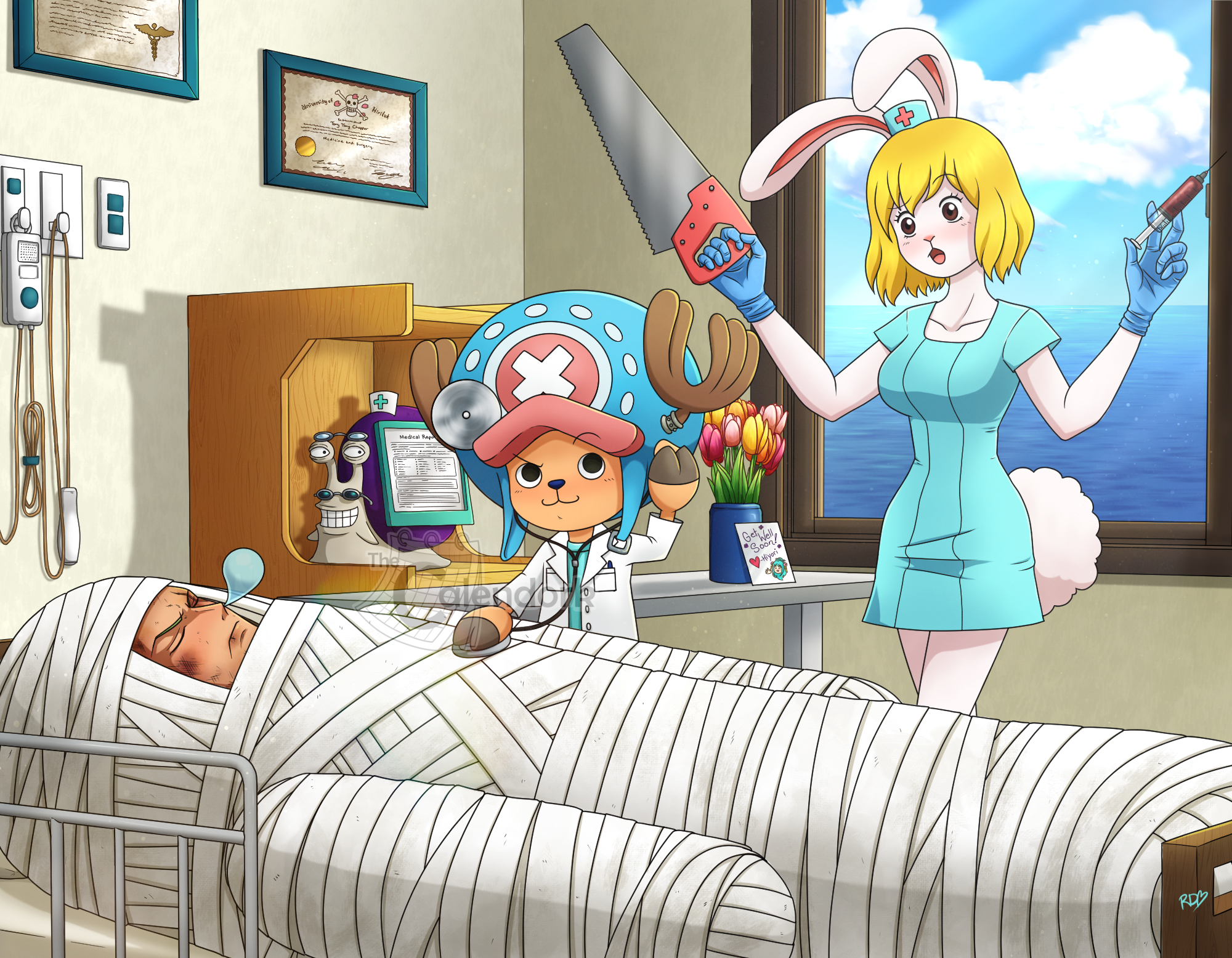 TheCalendork on X: Dr. Chopper is ready for duty! Nurse Carrot on the  other hand..maybe should just listen to Bropper's instructions 😅  #onepiece #onepiecefanart #fanart #strawhatpirates #chopper  #tonytonychopper #carrot #zoro