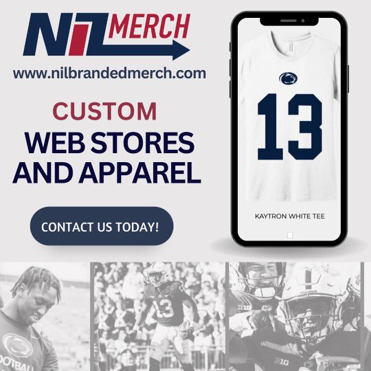 Contact NIL Merch for your own custom Web Stores and Apparel!   Email athletes@nilbrandedmerch.com for more information or visit nilbrandedmerch.com #branding #custom #apparel #merch #opportunities