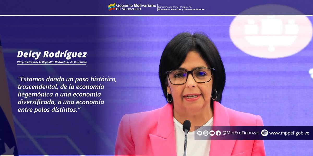 #EnFrases || Durante su intervención en el Foro Económico Internacional de San Petersburgo 2023 (SPIEF por sus siglas en inglés), la Vicepdta. @delcyrodriguezv, abogó por una reconfiguración de la economía hegemónica, que permita avanzar hacia una economía diversificada.

#17Jun