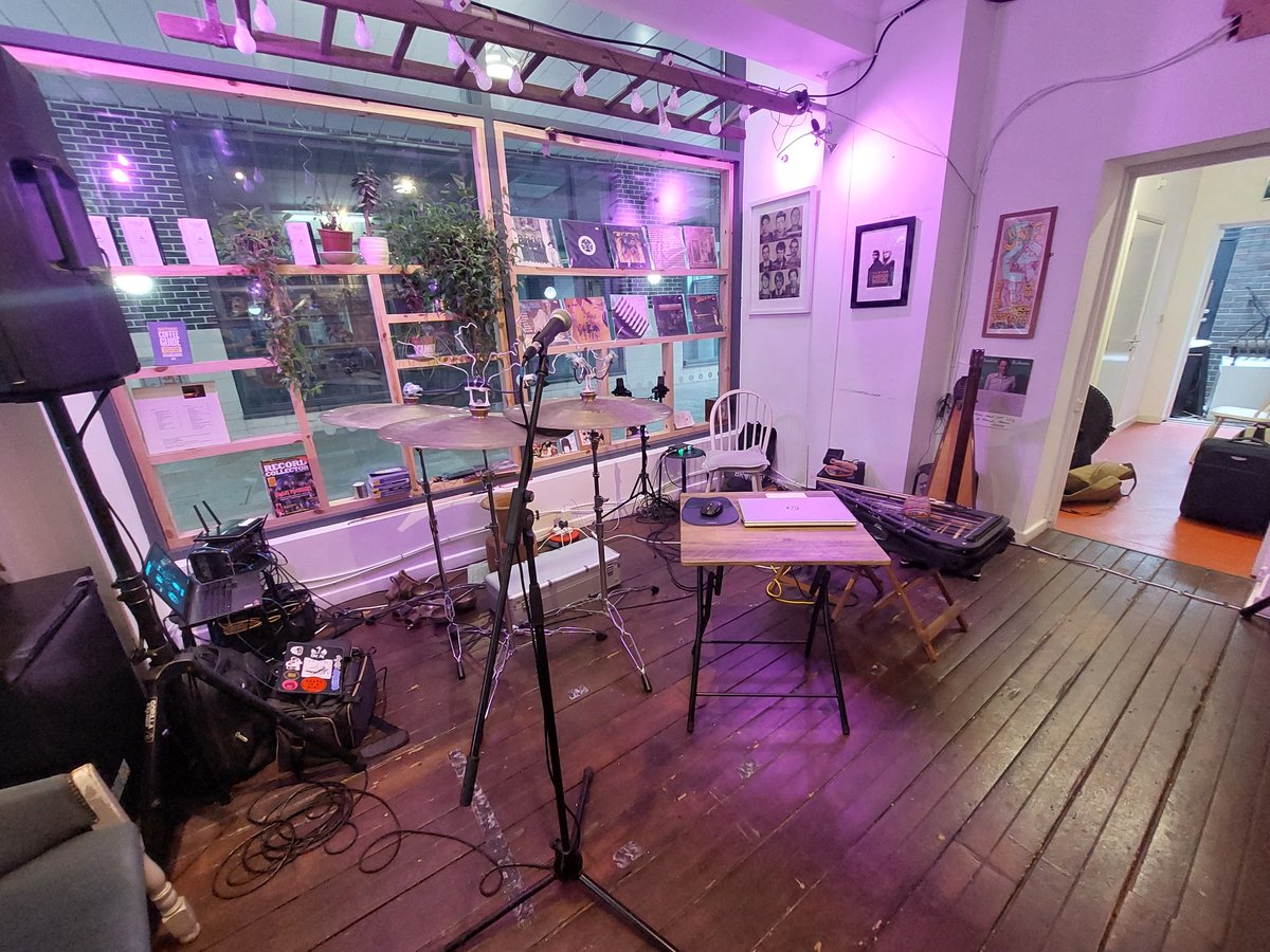 All set up ready for tonight's @N_A_W_R #54. I'm <a href="/DeafGerman1/">deaf german</a> and that's my laptop. It's going to be noisy AF. Come down! X