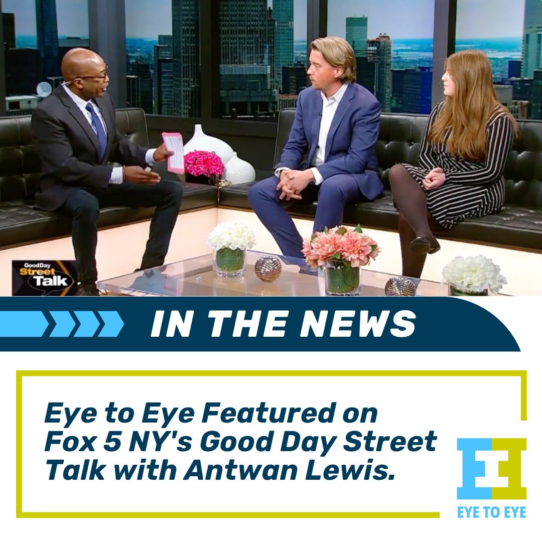 ✨ We were on @fox5ny last weekend! Our Pres,@MarcusSoutra, & young leader & NYC Ambassador Sammi discussed E2E's incredible work, from our near-peer mentoring program to our awesome professional learning program. (starts at 5:50) eyetoeyenational.org/update/good-da…… #EyetoEye #neurodiverse