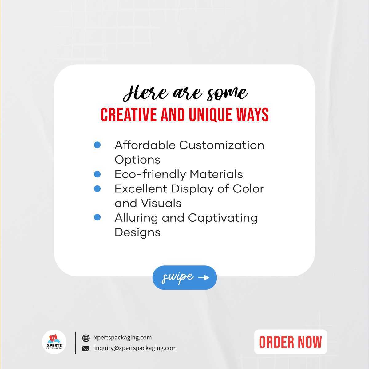 xpertspackusa's tweet image. Here are some creative and unique ways to use dispenser boxes in marketing:

Visit us now for exclusive packaging design: xpertspackaging.com

Email: quote@xpertspackaging.com

Call: +1 8887161078

#xpertspackaging
#dispenserboxes 
#affordablepackaging 
#ecofriendly