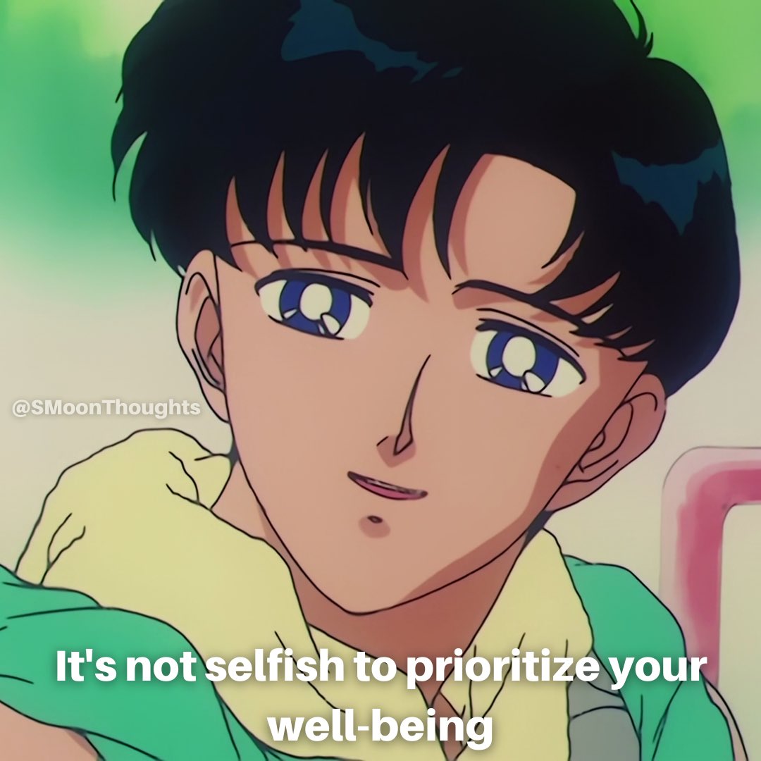 It's not selfish to prioritize your well-being 🙂

#FollowMe #SailorMoon #セーラームーン #SailorMoonThoughts #QOTD #SailorMoonWisdom #Anime #TuxedoMask #DarienShields #MamoruChiba #Priorities #WellBeing #SelfCare #SelfCareIsNotSelfish #FridayFeeling #TGIF #ManCrushEveryday