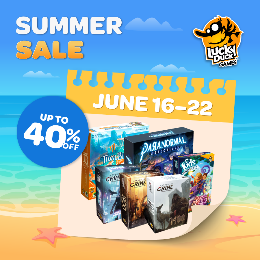 ☀️ We're back with even more SUMMER SALE deals! ☀️

This week only, get up to 40% off of select titles!

⏳ But these deals won't last long! Grab these games before June 22 to lock in your savings. 

luckyduckgames.com

#boardgames #summer #sale