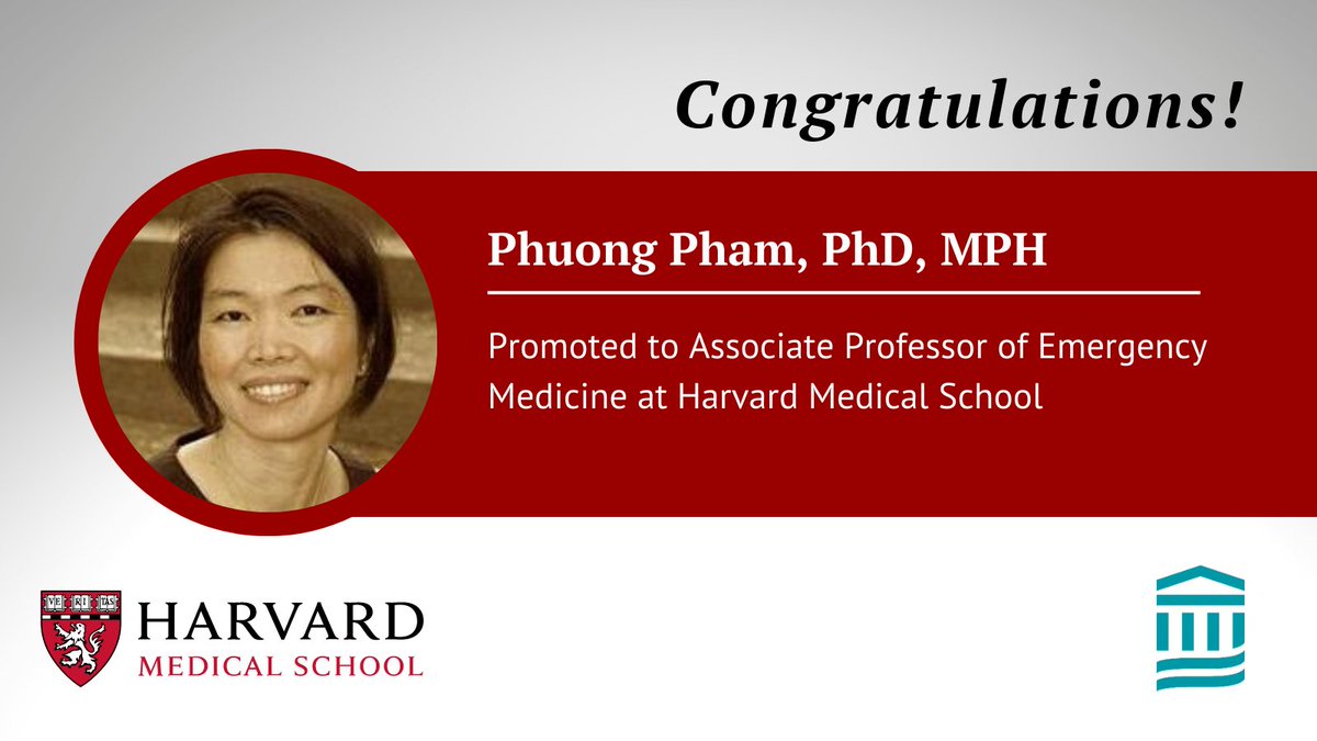 Congratulations to Dr. Phuong Pham on her promotion to Associate Professor of Emergency Medicine at Harvard Medical School! #MedEd #EmergencyMedicine #HarvardMed