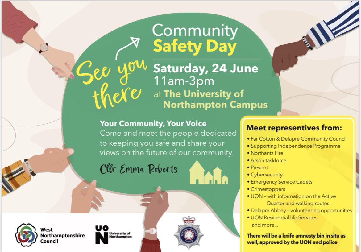 EmmaRobertsNN's tweet photo. Not long now until our Community Safety and Engagement event with @NptonPolice @UoNPolice @northantsfire and lots of other partners working together for the communities we serve #community #farcotton #delapre #rushmere https://t.co/hO4kF779uB
