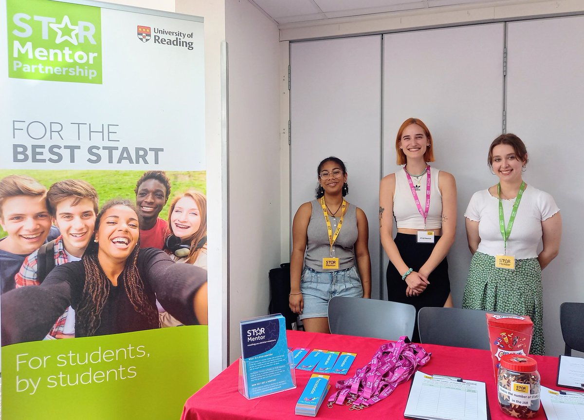 Great day on the STaR stand in <a href="/ReadingUniSU/">Reading Students’ Union</a> at UoR Open Day one. Our 3 lovely STaR mentors enjoyed chatting to prospective students🤗 Back again tomorrow! It will be another hot one ☀️ 🌻🌟 <a href="/UniofReading/">Uni of Reading</a> <a href="/UniRdg_Red/">UoR Red Award</a> <a href="/UniRdg_Student/">UoR Student</a> #volunteers