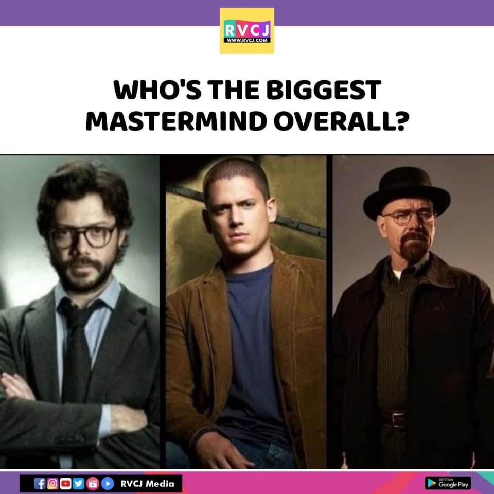 Mastermind!
#professor #moneyheist #michaelscofield #prisonbreak #walterwhite #breakingbad #series #tvseries #rvcjmovies