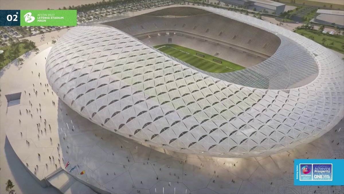 AfricaViewFacts's tweet photo. Botswana 🇧🇼 intends to build three new stadiums in Greater Gaborone, Kasane, and Maun if they win the AFCON 2027 bid.

The Obed Itani Chilume Stadium in Francistown and Lobatse will be refurbished. 

Provided below are artistic renderings showcasing the envisioned stadiums. https://t.co/9J4Nwb6hII