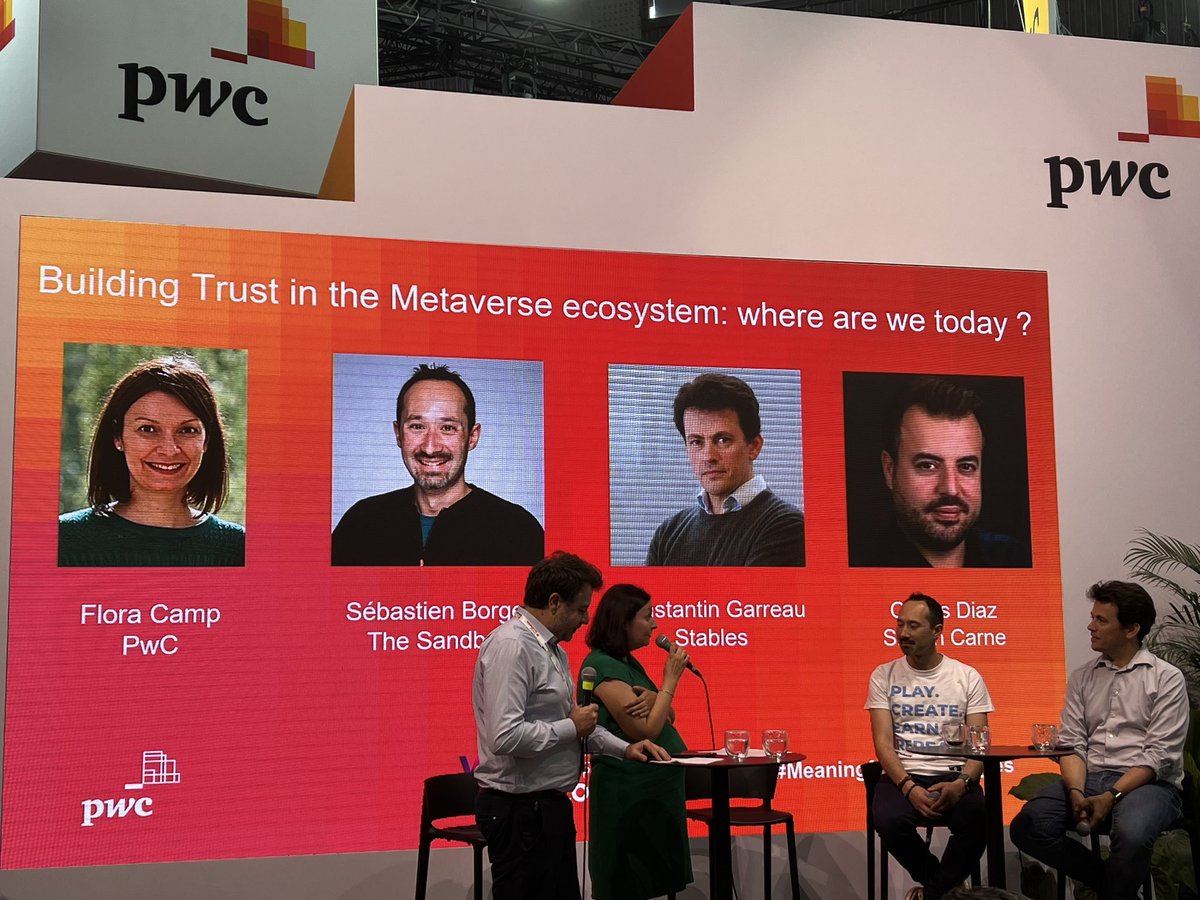 [En direct #VivaTech ] Talk #PwC Stand F25, Hall 1 : Building Trust in the #Metaverse ecosystem: where are we today ? <a href="/borgetsebastien/">Sebastien 🏞</a> <a href="/TheSandboxGame/">The Sandbox</a>