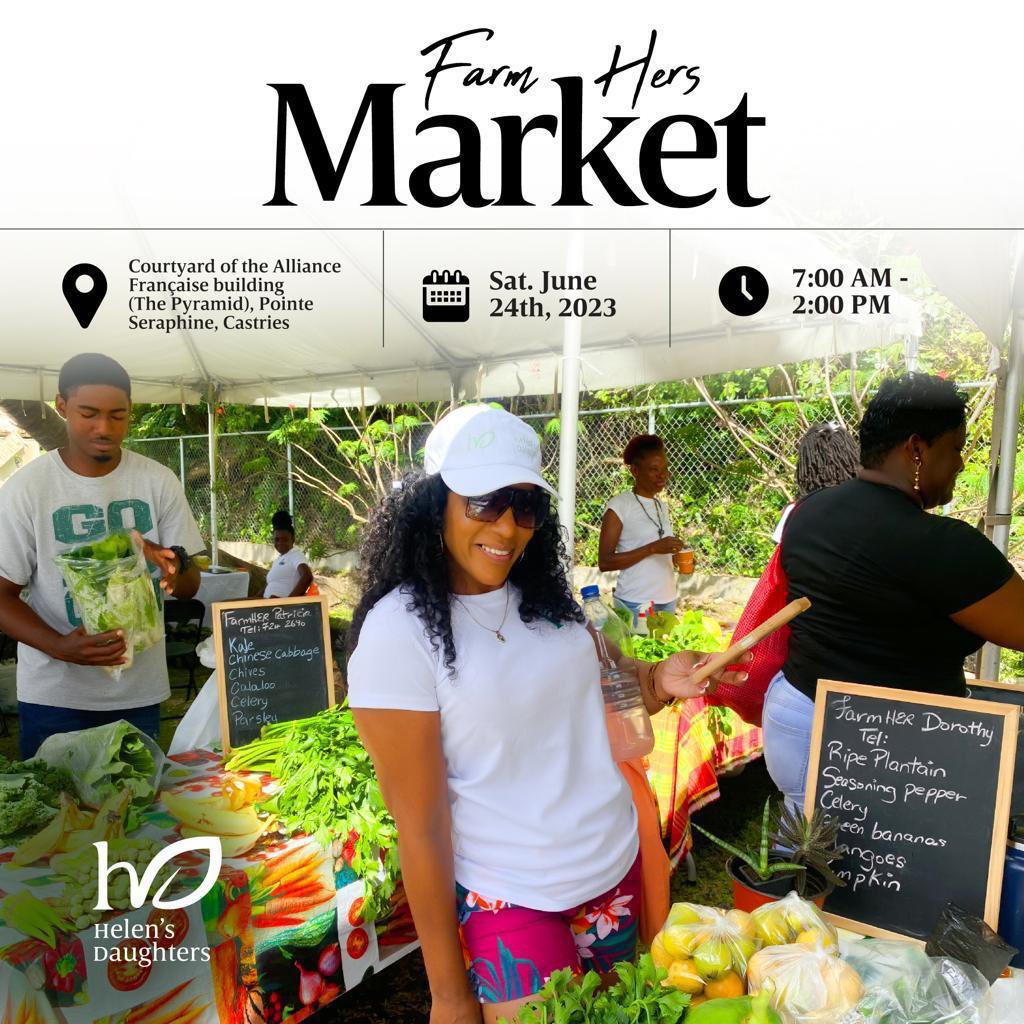 You favourite monthly event is back! Catch Helen’s Daughters on June 24th for another FarmHers Market! 👩🏾‍🌾

Now available: fresh fish and local wines! 🍷

#helensdaughtersslu #empoweringwomen #womeninag #foodproducers #ashokamcc #claralionelfoundation #echoinggreen #equalityfund