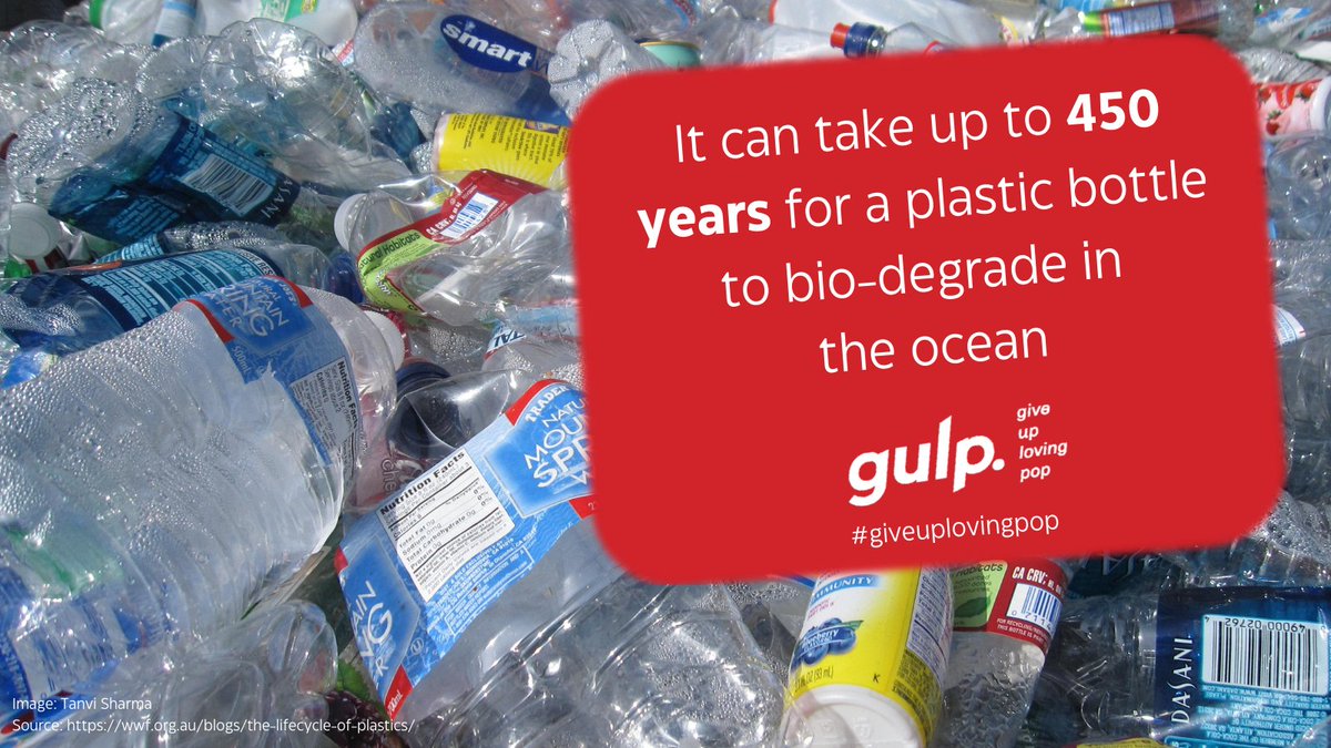 Did you know? 💡

It can take up to 450 years for a plastic bottle to bio-degrade in the ocean 🤯

Swap bottled sugary drinks for tap water to protect our planet and our health! 
#GiveUpLovingPop