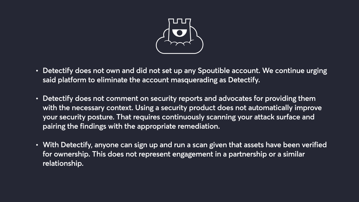 detectify's tweet photo. In response to the recent questions: https://t.co/4F2ejqqkX2