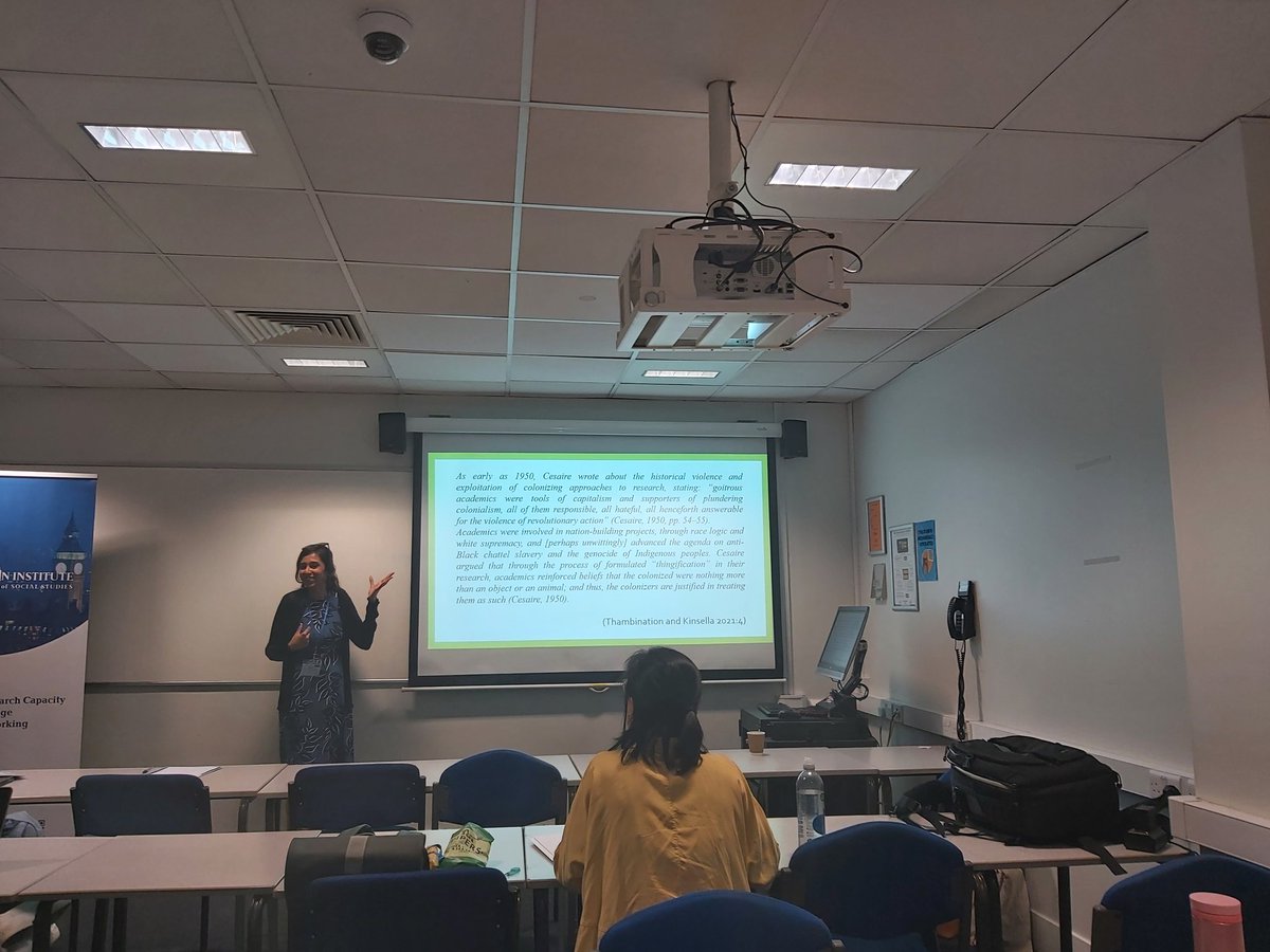 Yes, finally a paper on #decolonisation #quantitative #methods and #ResearchEthics ! 
Great presentation by @RimaSaini3105 on questioning and #deconstructing #colonial constructs.
 #RMC2023
@BirkbeckUoL @TheLondonInst