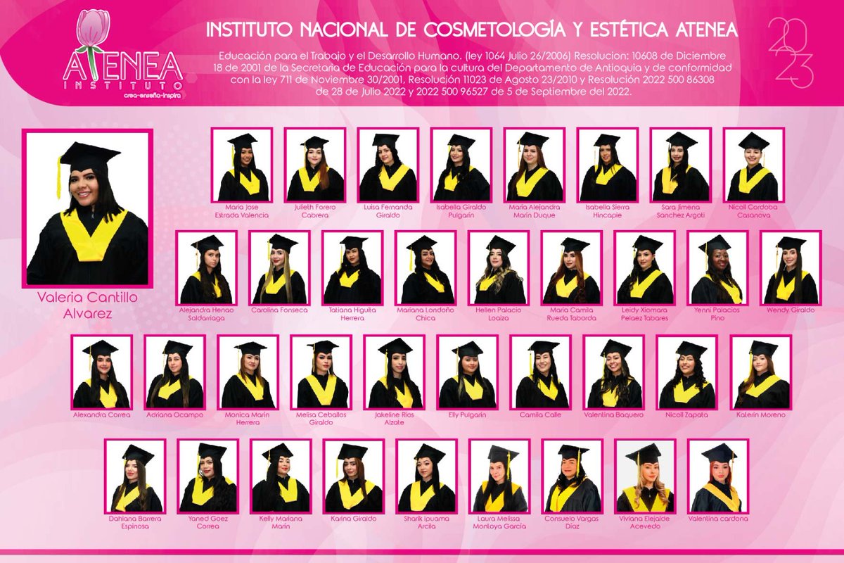 Hoy  tarde de graduación. 40 nuevas técnicas en Cosmetología y Estética recibirán su certificación en #cosmetología. #Promoción53. Orgullosamente Atenea! #lamejordelpaís.